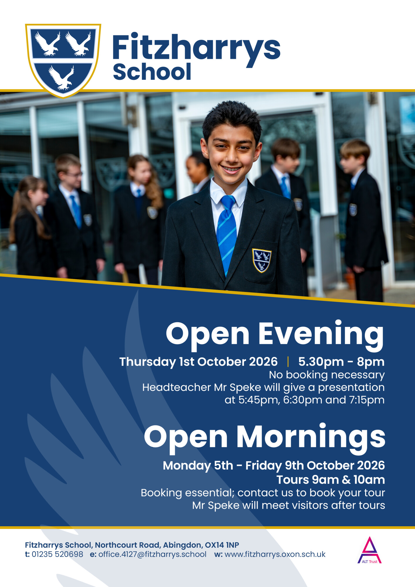 A5 Leaflet with bleed area Open Evening 2026